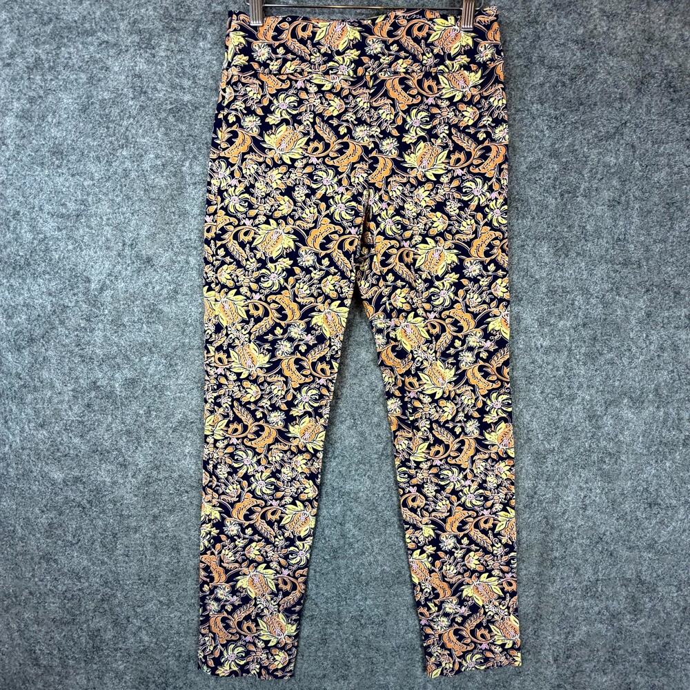 Vintage Elliott Lauren Ankle Pants Women 6 Orange Y2K Baroque Indie Sleaze Artsy
